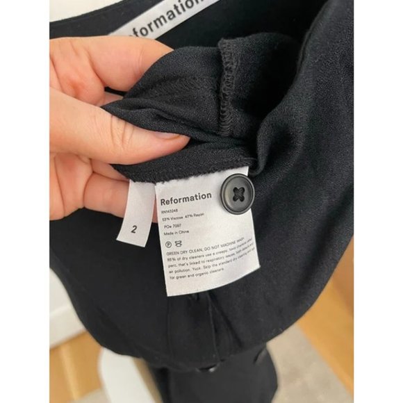Reformation Black Della Crepe Jumpsuit Size 2 - Picture 6 of 9